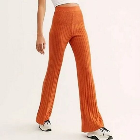 NWT Free People Keep It Real Ribbed Flare Pant - Picture 2 of 10